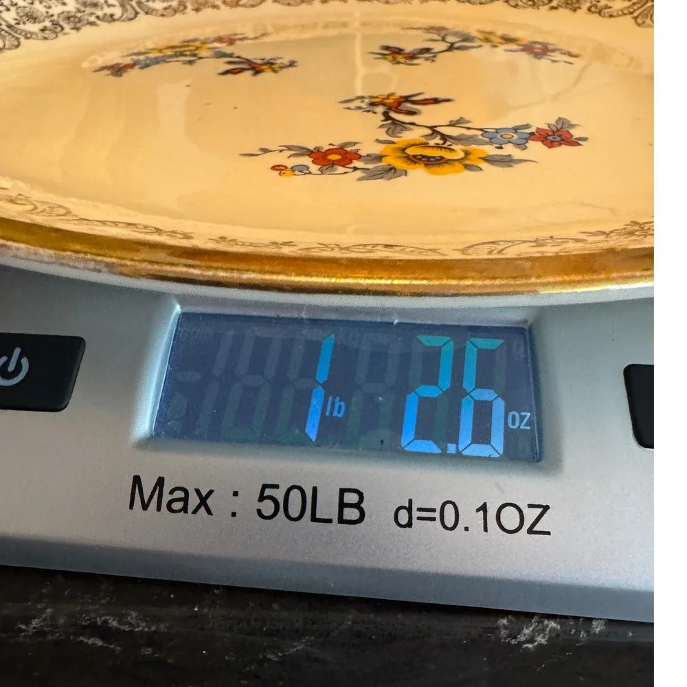 Royal China Warranted 22KT Gold Floral Plate Sebring Pottery‎ USA Vintage 10in